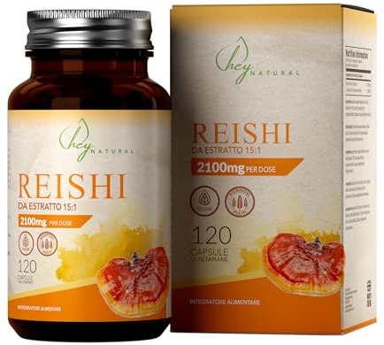 HN Reishi Puro Capsulas del Extracto 15:1 | 2100mg por Porción | 120 Cápsulas Veganas | Suplemento Alimenticio Nootrópico | Reishi Capsulas con Rellenos Limpios | Sin OGM, Gluten, Lacteos o Alergenos