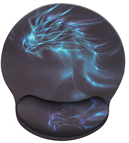 Hosimoln Handballenauflage, bequemes Memory Foam-Mauspad mit Handgelenkstütze, rutschfeste Gummi-Maus-Handgelenkstütze für das Spielen - dragon002