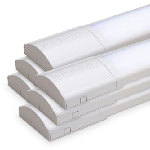 HOFTRONIC - 6er Pack LED Lichtleisten 150cm 50W LED Röhrenlampe Komplett 6500K Kaltweiß 7000lm Super Hell 30000h Leuchte Dachboden 1500x74x25mm (LxBxH) Kellerlampe garagenbeleuchtung - IP20