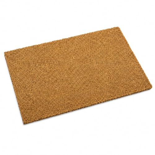 Entrando Fußmatte Kokos 50x80 cm, rutschfest, Natur | Kokosmatte aus Naturfaser mit dichtem Flor und Vinylrücken - für innen und überdachten Eingangsbereich, auch zum Bemalen