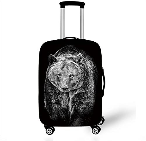 Benutzerdefinierte Gepäckabdeckung - Schwarz Weiße Tiere Lion Tiger Reisekoffer Schützender 3D-Druck Trolley Fall Diy Logo Fall Reisezubehör Elastisches Gepäck Staubschutzabdeckung, Schwarz Re