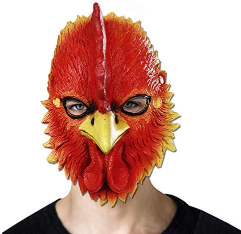 NewL Demi-masque d'Halloween en forme d'animal 3D pour homme et femme (Coq)