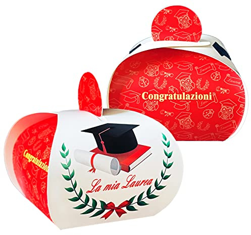 MKISHINE 25 Schachteln für Konfekt, Abschlussfeier, Gastgeschenke, Dekoration für Abschlussfeiern, für Konfekt, Süßigkeiten, Geschenktüten mit Aufschrift Mein Abschluss, Dekoration für