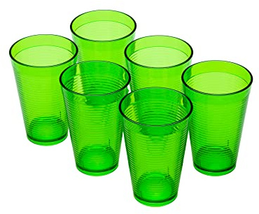 Omada Design 6 verres à cocktail/boissons de 400 ml, empilables, incassables, en plastique pour usage extérieur, ligne Samba