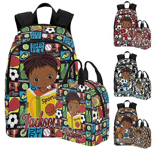 M YESCUSTOM Custom School Backpack for Boys, Personalized Name Boys Bookbag Elementary Sport School Bags Travel Laptop Back Pack Casual Daypacks