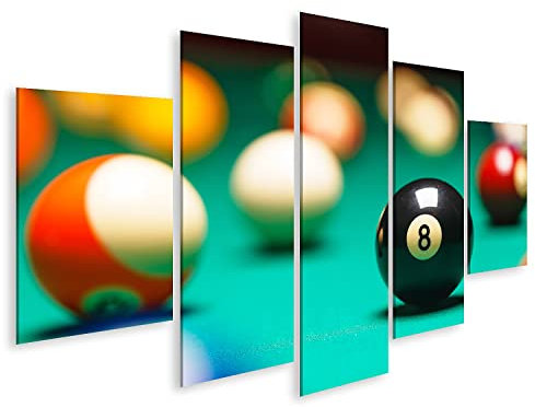 Prime Bild auf Leinwand Billardkugeln Vintages Artfoto von einem Billiard Tisch Wandbild Leinwandbild Poster