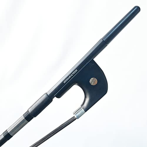 ARTIGIANO&VIOLIN Carbon Fiber Upright Bass Bow with Black Hair German Style AW-104B