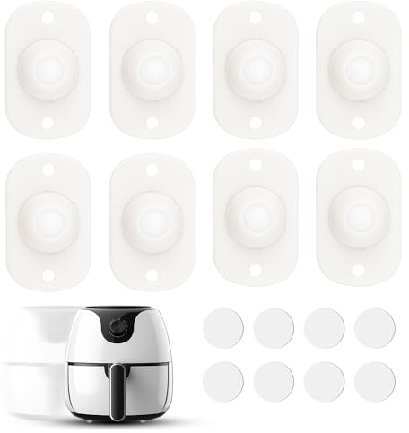 8pcs Glissières d'Appareils, Mini Roulettes Pivotantes Auto-Adhésives, Rouleau à Roulement à Billes pour Meubles, Cuisine, Appareil, Boîte de Rangement, Poubelle
