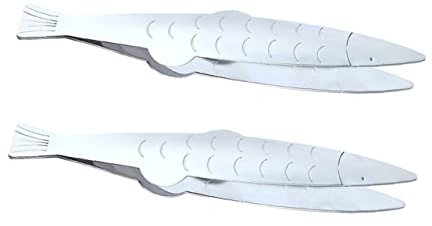 Zerodeko 2pcs Stainless Steel Fish Bone Tweezers Multi-Functional Kitchen Accessory for Removing Fish Bones and Poultry Hair Comfortable to Hold Design