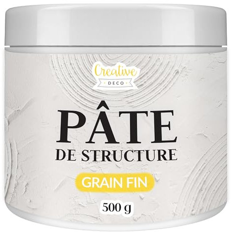 Creative Deco Strukturpaste Feinkörnig 500 g | Weiße Spachtelmasse für Acrylmalerei | Feinpaste für Kunstprojekte, Acrylfarbe, DIY, 3D-Effekte, Texturen | Einfach mit Palettenmesser aufzutragen
