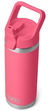 YETI Rambler Bouteille isotherme en acier inoxydable avec bouchon à paille, 532 ml, rose tropical