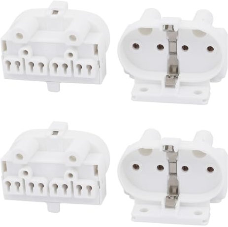 PATIKIL Porta Lampada 2G11, 4pz Connettori per Presa per Tubo a 4 Pin, Base per Presa di Luce H per Lampada a Tubo Fluorescente o Led, Bianco