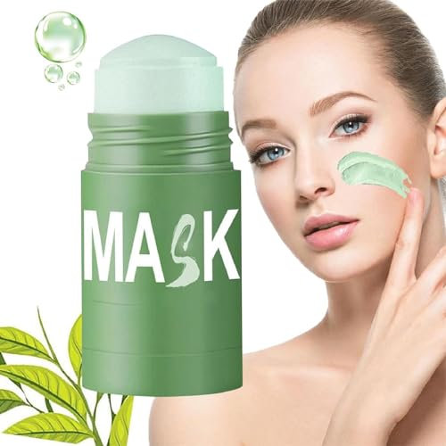 Juxek Grüner Tee Maske Stick,Juxek Grüner Tee Maske, Grüner Tee Tiefenreinigungsmaske, Mitesserentferner mit Grünem Tee Extrakt, Ölkontrolle, Aufhellung für alle Hauttypen (1PCS)
