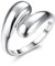 Diamday 925 Sterling Silber Ringe Offen Verstellbar Silber Eheringe 925 Silber Promise Silberring Damen Einfacher Ring Teardrop Chunky Ring