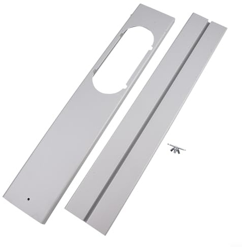 Deflettore mobile regolabile per aria condizionata, pannello sigillante per finestre in PVC, kit di scorrimento regolabile per vari modelli di condizionatore d'aria (2 pezzi)