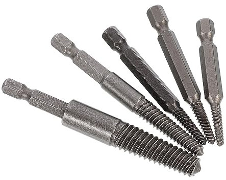 Yardenfun Schraubenausdreher 5 Stück Beschädigte Schraubenentferner Aus Stahl Für Gebrochene Bolzen Kompatibel Mit Elektrowerkzeugen Tragbares Reparaturwerkzeug Für Alltag