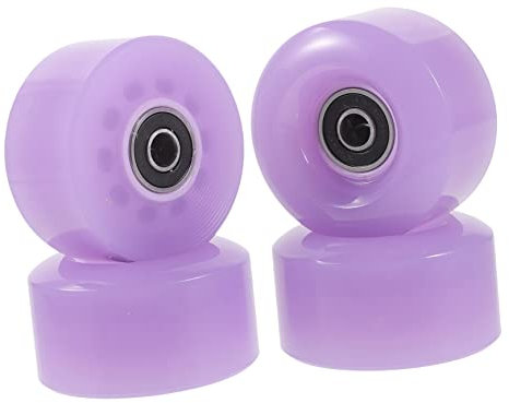 KITANDOVE 4stücke Double Row Roller Wheels Für Outdoor-Rollschuhe Halbdurchsichtige Pu-räder Mit Lagern Für Sicheres Und Komfortables Skaten Unebenen Oberflächen