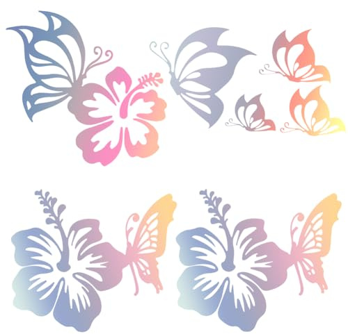 GORGECRAFT 9 Feuille D'Autocollants Papillon pour Voiture Papillons S'Embrassant Autocollants Réfléchissants en Vinyle Imperméable pour Femmes Autocollants de Voiture Voiture Camion SUV Art Mural