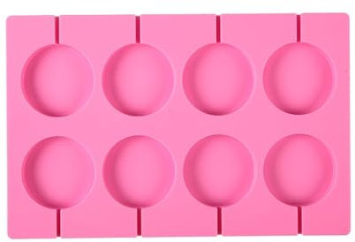 VONCYKI Moule rond en silicone à 8 cavités pour sucettes, bonbons, gâteaux, chocolats, biscuits, outils de décoration, moule à sucettes, moule à sucettes