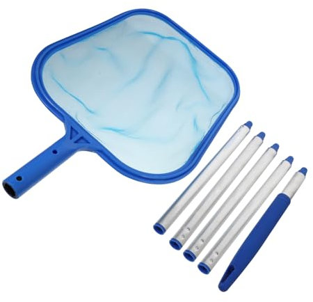 MOBUTOFU Aluminum Pole Pool Skimmers 120cm Fine Mesh Net Easy to Clean Swimming Pool for Spa Hot Tub Fountain Pond