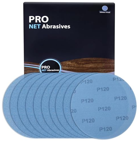 SPEEDWOX Mesh Abrasive - Levigatrice per cartongesso da 22,9 cm, grana 120, 10 dischi abrasivi per cartongesso senza polvere, dischi abrasivi in ossido di alluminio per levigatrici per cartongesso per