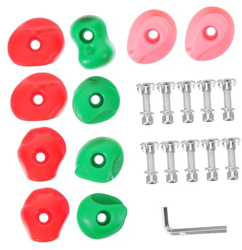 Yardwe 10 Sets Rock Climbing Indoor Climbing Frame Pull up Bar Final Holds Push Grappling Climbing Grip Bars Peg Board Climbing Harness Climbing Dome Rope Net Climbing Rocks Plastic