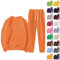 Tuta da donna in 2 pezzi, con cappuccio e pantaloni della tuta da donna, abbigliamento sportivo completo Y2K, arancione, L