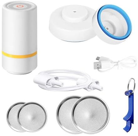 Laroal Mason Jar Vacuum Sealer,Electric Handheld Vacuum Sealers w/Hose Can Sealer Jar Seal Pump Kit Fits Wide & Regular Mouth Mason Jars