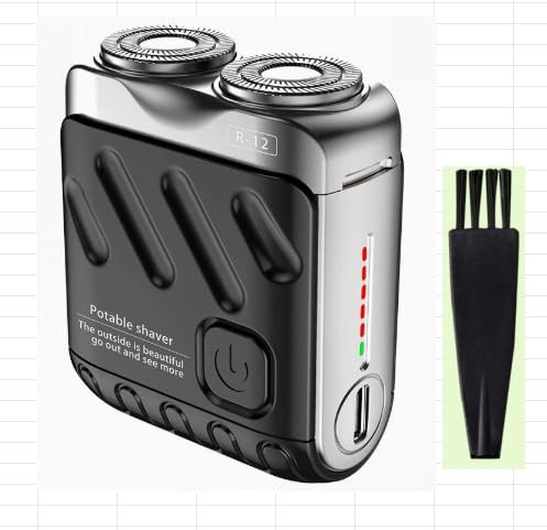 1 Mini Rasierer,Reiserasierer Herren,Tragbarer Mini-Elektrorasierer,Wird mit 1 Bürste Geliefert,Kreative Kofferform,Mini und Tragbar,Magnetische Klinge,Nass und Trocken (Schwarz)