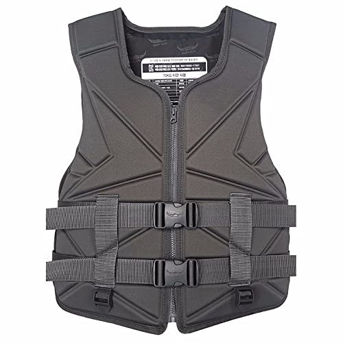 SMTSEC Neopren flytväst vuxna barn flytväst SUP räddningsväst kajak flythjälpmedel flytande kajakväst för paddling bräda båtliv vattensport snorklingsväst, svart-XL