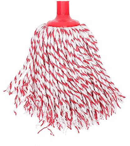 PartyKindom Tête De Balai à Franges En Coton Réutilisable Tête De Balai Ronde Absorbante En Acier Inoxydable Remplacement Pour Nettoyage Domestique Sols Carrelage Bois Marbre