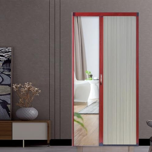 Akkordeon-Schranktür, schiebbare Falttüren mit robustem Aluminiumrahmen, abnehmbarer Raumteiler, leicht zu reinigen, plissiertes Design, perfekt für Türen (154,9 x 203,2 cm)