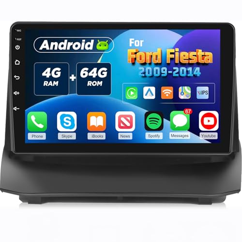 [4+64G] 9“ Android Car Radio for Ford Fiesta 2009 2010 2011 2012 2013 2014