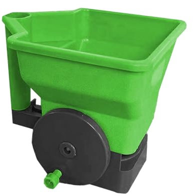 KiBcsLic Manuelles Streugerät Zum Düngen mit Kurbel für Rasen Und Garten, Geen