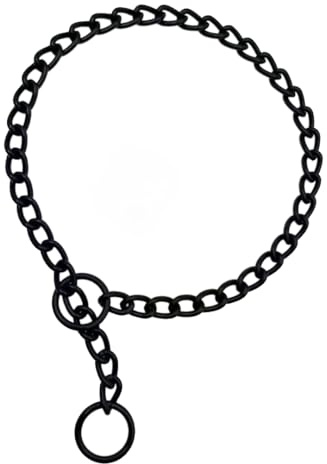 Hicost Schweres Hundehalsband, Metall, verstellbar, wetterfest, Stahllegierung, Halskette für kleine, mittelgroße und große Hunde (3XL, Schwarz)