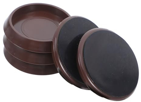 HOMSFOU 5pièces Set De Coupelles Antidérapantes Plastique pour roulettes De Meubles Protection Sol Et Tapis Bruit Et Vibration Compatible Bureaux Et Maisons