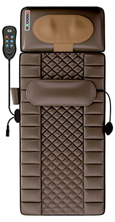 Full Body Massage Mat with Heat 20 Heads Vibrating Massage Mattress Pad, Heated Massage Mat for Back Lumbar Leg Pain Relief,Foldable Storage