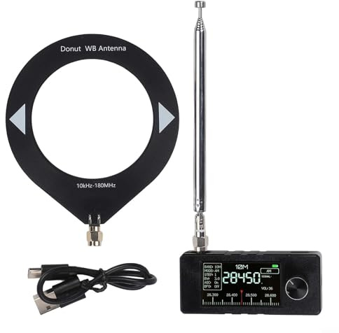 Vasiumic SI4732 Ricevitore radio tascabile con schermo a colori da 1,9 pollici 0,5-108 MHz Trasmissione a banda completa Modalità AM FM 800mAh Batteria 10 ore di autonomia Antenna ad anello portatile