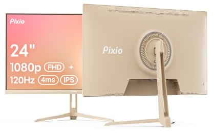 Pixio PX246 Wave Beige 24 inch 120Hz Refresh Rate FHD 1080p Resolution IPS Panel 4ms GTG Response Time Gaming Monitor with Adaptive Sync