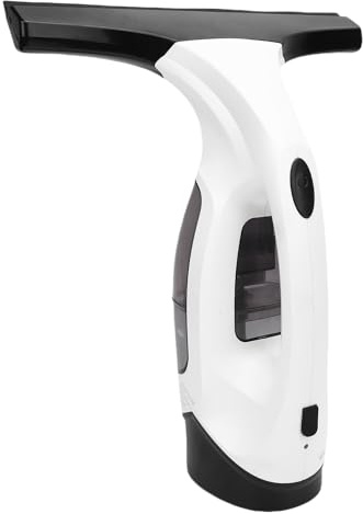 Zunate Cordless Window Vacuum Squeegee Electric Wiping Tool | Rechargeable & Portable | Automatic Water Absorption for Glass, Mirrors, Tiles (White) (US Plug 100‑240V)