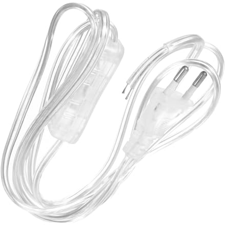 SEWOART Verlängerungskabel Transparent 18m mit Schalter Lampenkabel PVC für Pendelleuchten Euro Stecker Stromkabel Haushaltsbeleuchtung