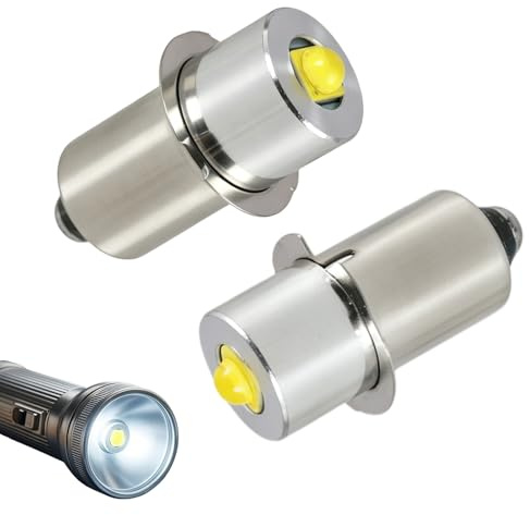 2er Set für Maglite LED Taschenlampenbirne 5W 6-24V P13.5S Ersatzlampe für Maglite Taschenlampen und Notarbeitslampen, Hochhelles LED Leuchtmittel für 4-6 C/D Zellen, LED-Umrüstsatz für Taschenlampen