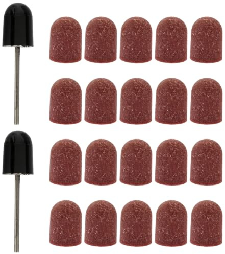 Tapa de Lijado de Manicura,20 Pcs,Con 2 Rodamientos | Ideal para Tareas en Pulido Ligero Como Recortar Pulir Dar Forma y Abrillantar en Manicuras y Pedicuras 13 X 19mm