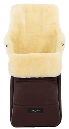 WERNER CHRIST BABY, Lammfell-Fußsack AROSA – warme Buggy, Kinderwagen-Fußsack (Kinder ab 6 bis 36 Monate), medizinisches Fell, in Chocolate (braun)