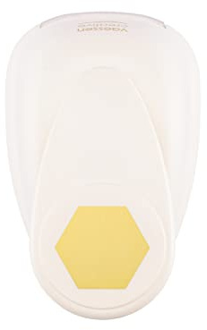 Vaessen Creative Craft Paper Punch - Hexagon - 4,4 x5,1 cm - Circle Cutter for Crafting and Card Making, White/Pink, 2 Inch