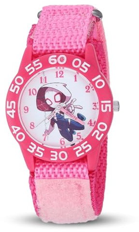 Marvel Girl's Super Hero' Quartz Plastic and Nylon Watch, Color:Pink (Model: WMA000310)
