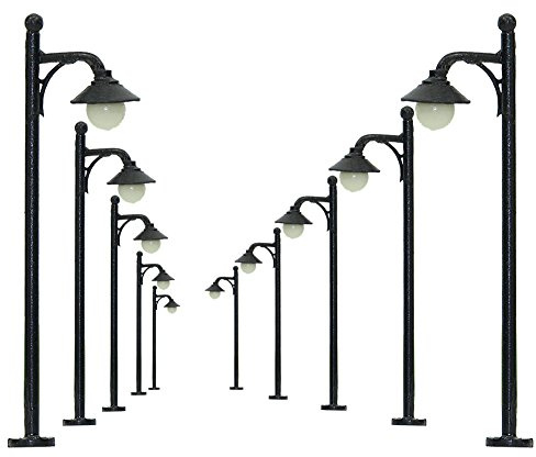 Evemodel 10 Stk. Spur N 1:160 Modell LED Lampen 47mm Leuchte Beleuchtung Straßenlampen 3V LYM21