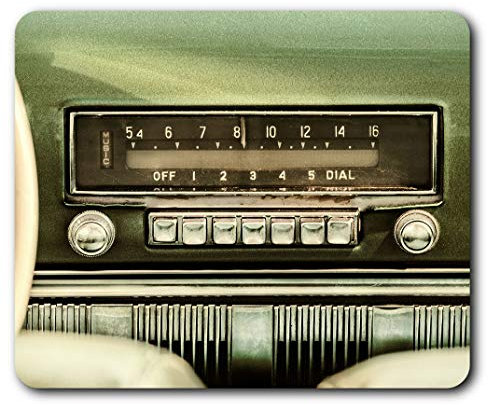 Destination Vinyl Ltd Old Car Radio Vintage Classic Mouse Mat Pad Computer PC Laptop Gaming Office Home Desk Accessory Gadget 21956
