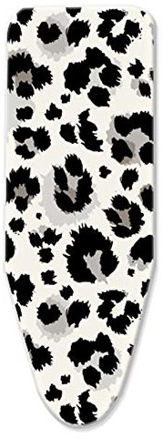 ZJBKX Bügelbrettbezug Hitzebeständig Wunderschöner Bezug für Bügelbrett, Schnellbügeln, 100% Baumwolle, L/XL - Schwarzer Leopardenmuster 125x45