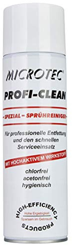 Microtec® Profi Clean Sprühreiniger | 500ml | Reiniger und Entfetter, der effektiv Fett, Öl, Harz und Wachs löst | hohe Reinigungskraft ohne das Material anzugreifen | stark entfettend